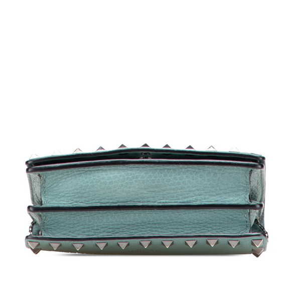 Valentino Rockstud Chain Shoulder Bag in Green Leather for Women. - Picture 3 of 10